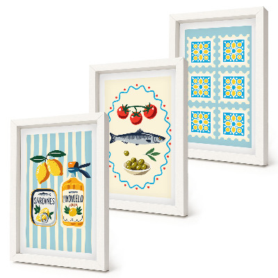 Gallery wall Illustraties van keukens in mediterrane stijl