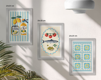 Gallery wall Illustraties van keukens in mediterrane stijl