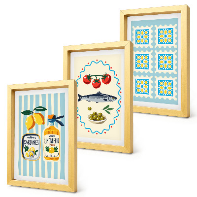 Gallery wall Illustraties van keukens in mediterrane stijl