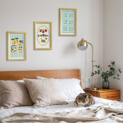 Gallery wall Illustraties van keukens in mediterrane stijl