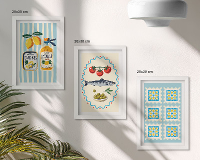 Gallery wall Illustraties van keukens in mediterrane stijl