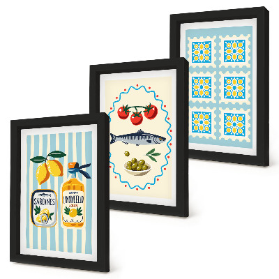 Gallery wall Illustraties van keukens in mediterrane stijl