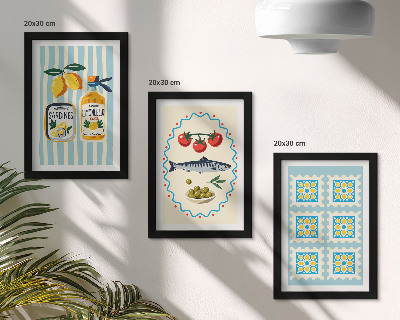 Gallery wall Illustraties van keukens in mediterrane stijl