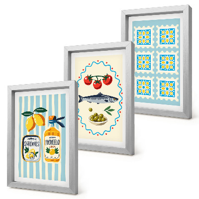 Gallery wall Illustraties van keukens in mediterrane stijl