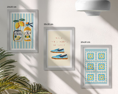 Gallery wall Fruitpatronen en elementen van de Italiaanse cultuur
