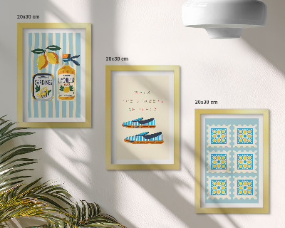 Gallery wall Fruitpatronen en elementen van de Italiaanse cultuur
