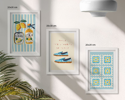 Gallery wall Fruitpatronen en elementen van de Italiaanse cultuur