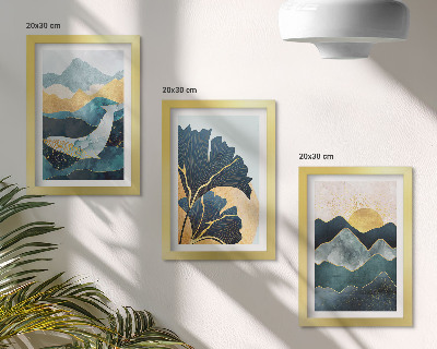 Gallery wall Abstracte esthetische vergezichten met bergen en planten.