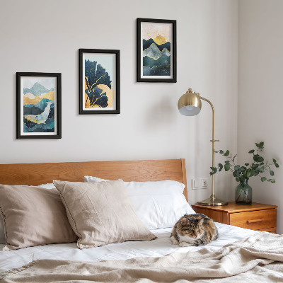 Gallery wall Abstracte esthetische vergezichten met bergen en planten.