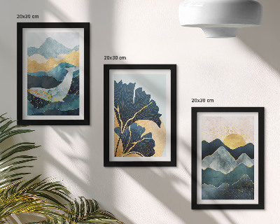 Gallery wall Abstracte esthetische vergezichten met bergen en planten.
