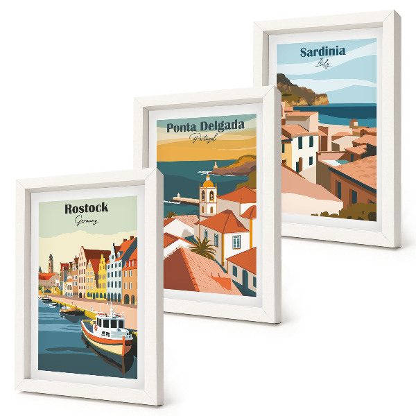 Gallery wall Uitzichten op Europese kust- en havensteden