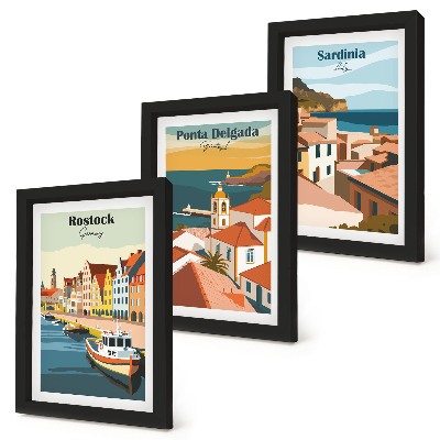Gallery wall Uitzichten op Europese kust- en havensteden