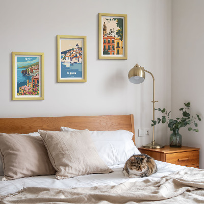 Gallery wall Landschappen van Europese steden met kleurrijke gebouwen