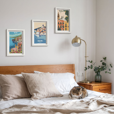 Gallery wall Landschappen van Europese steden met kleurrijke gebouwen