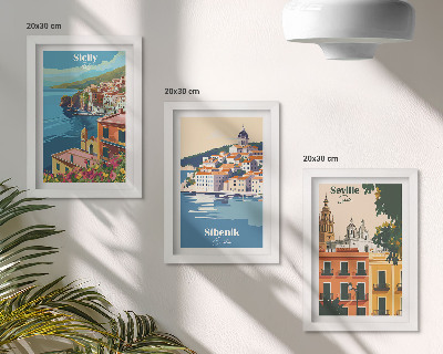 Gallery wall Landschappen van Europese steden met kleurrijke gebouwen