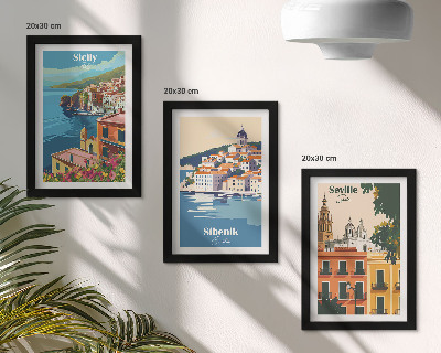 Gallery wall Landschappen van Europese steden met kleurrijke gebouwen