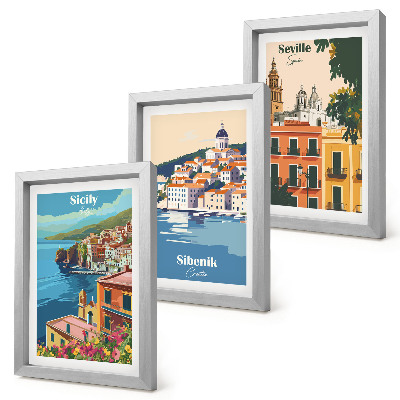 Gallery wall Landschappen van Europese steden met kleurrijke gebouwen