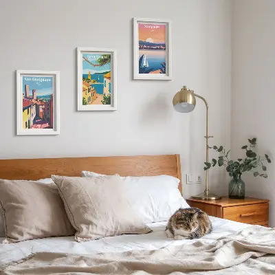 Gallery wall met Italiaanse stadjes en nostalgische kustlandschappen