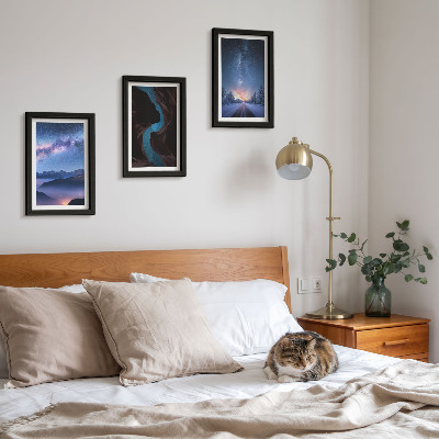 Gallery wall Nachtelijke hemel, bergen, kloof en winterlandschap