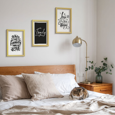 Set van ingelijste schilderijen Familie, liefde, warmte, thuis, inspirerende citaten