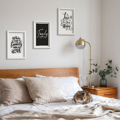Set van ingelijste schilderijen Familie, liefde, warmte, thuis, inspirerende citaten