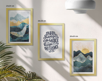 Gallery wall Abstracte berglandschappen, inspirerende inscriptie