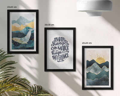 Gallery wall Abstracte berglandschappen, inspirerende inscriptie
