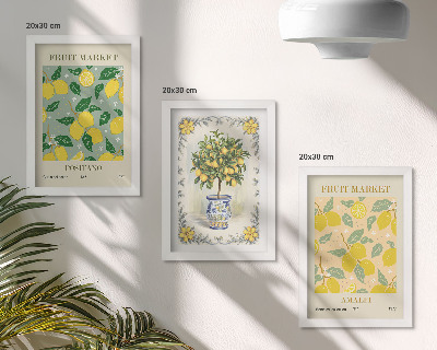 Gallery wall Italiaanse posters met citrusbomen en fruit