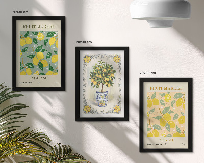 Gallery wall Italiaanse posters met citrusbomen en fruit