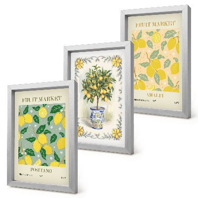 Gallery wall Italiaanse posters met citrusbomen en fruit