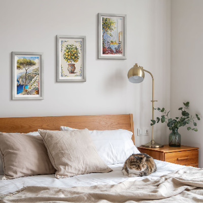 Gallery wall Zeezicht met citroenboom en tuintafel