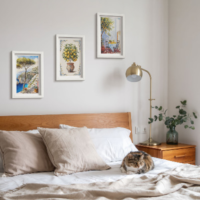 Gallery wall Zeezicht met citroenboom en tuintafel