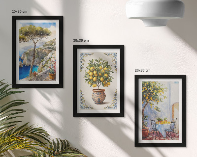 Gallery wall Zeezicht met citroenboom en tuintafel
