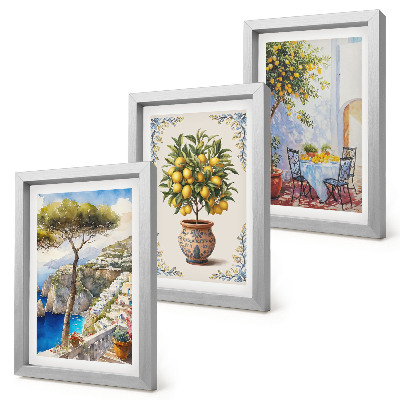 Gallery wall Zeezicht met citroenboom en tuintafel