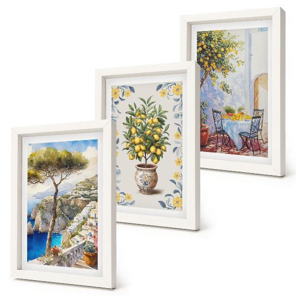 Gallery wall Zeezicht met citroenbomen, Italiaanse schilderijen