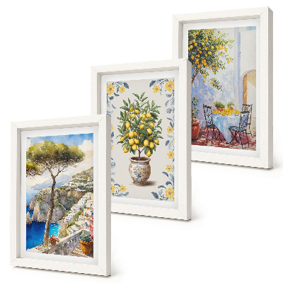 Gallery wall Zeezicht met citroenbomen, Italiaanse schilderijen