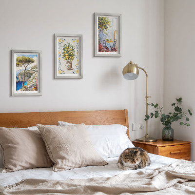 Gallery wall Zeezicht met citroenbomen, Italiaanse schilderijen