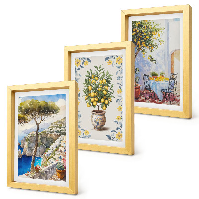 Gallery wall Zeezicht met citroenbomen, Italiaanse schilderijen