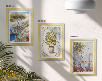 Gallery wall Zeezicht met citroenbomen, Italiaanse schilderijen