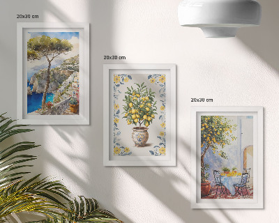 Gallery wall Zeezicht met citroenbomen, Italiaanse schilderijen
