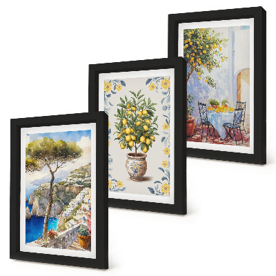 Gallery wall Zeezicht met citroenbomen, Italiaanse schilderijen