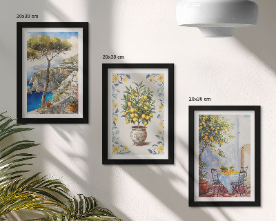 Gallery wall Zeezicht met citroenbomen, Italiaanse schilderijen