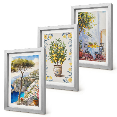 Gallery wall Zeezicht met citroenbomen, Italiaanse schilderijen