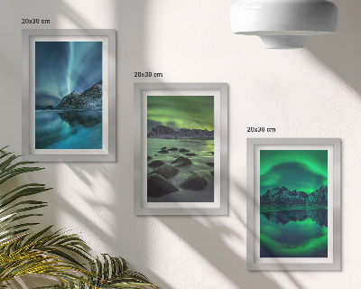 Gallery wall Winterlandschap met noorderlicht en bergen