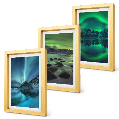 Gallery wall Winterlandschap met noorderlicht en bergen