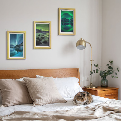Gallery wall Winterlandschap met noorderlicht en bergen