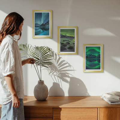Gallery wall Winterlandschap met noorderlicht en bergen