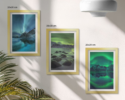 Gallery wall Winterlandschap met noorderlicht en bergen