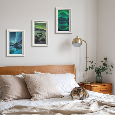Gallery wall Winterlandschap met noorderlicht en bergen