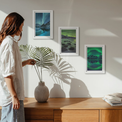 Gallery wall Winterlandschap met noorderlicht en bergen